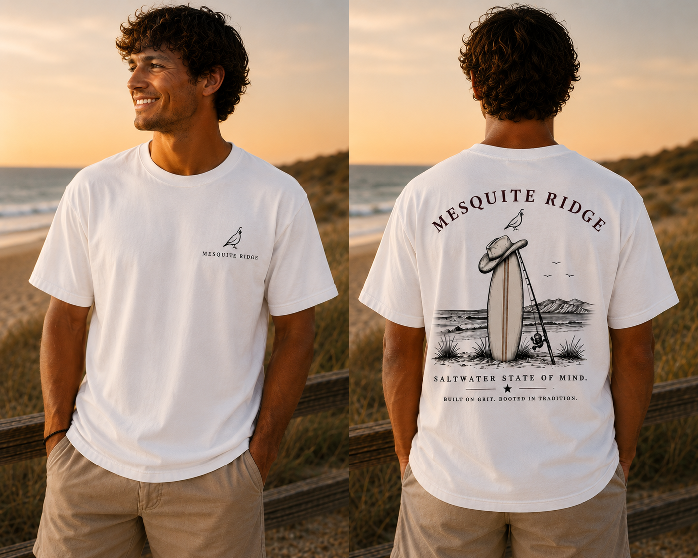 Ranch Roots. Coastal Living. Unisex Surf Tee.