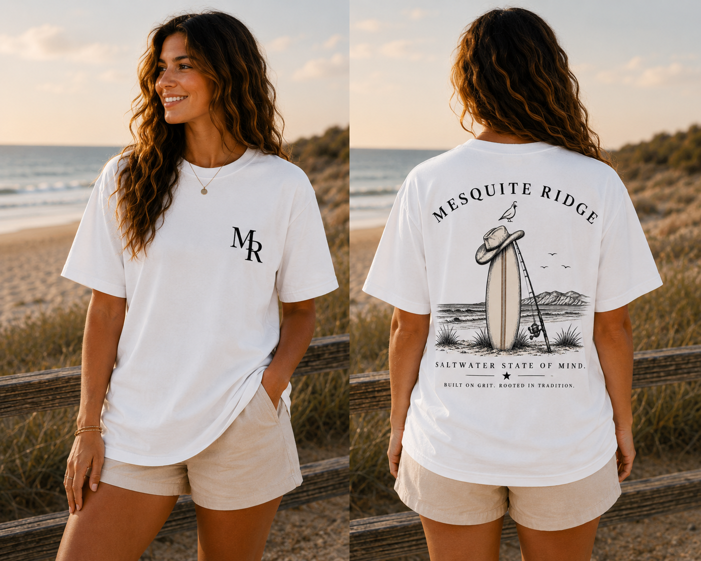Ranch Roots. Coastal Living. Unisex Surf Tee.