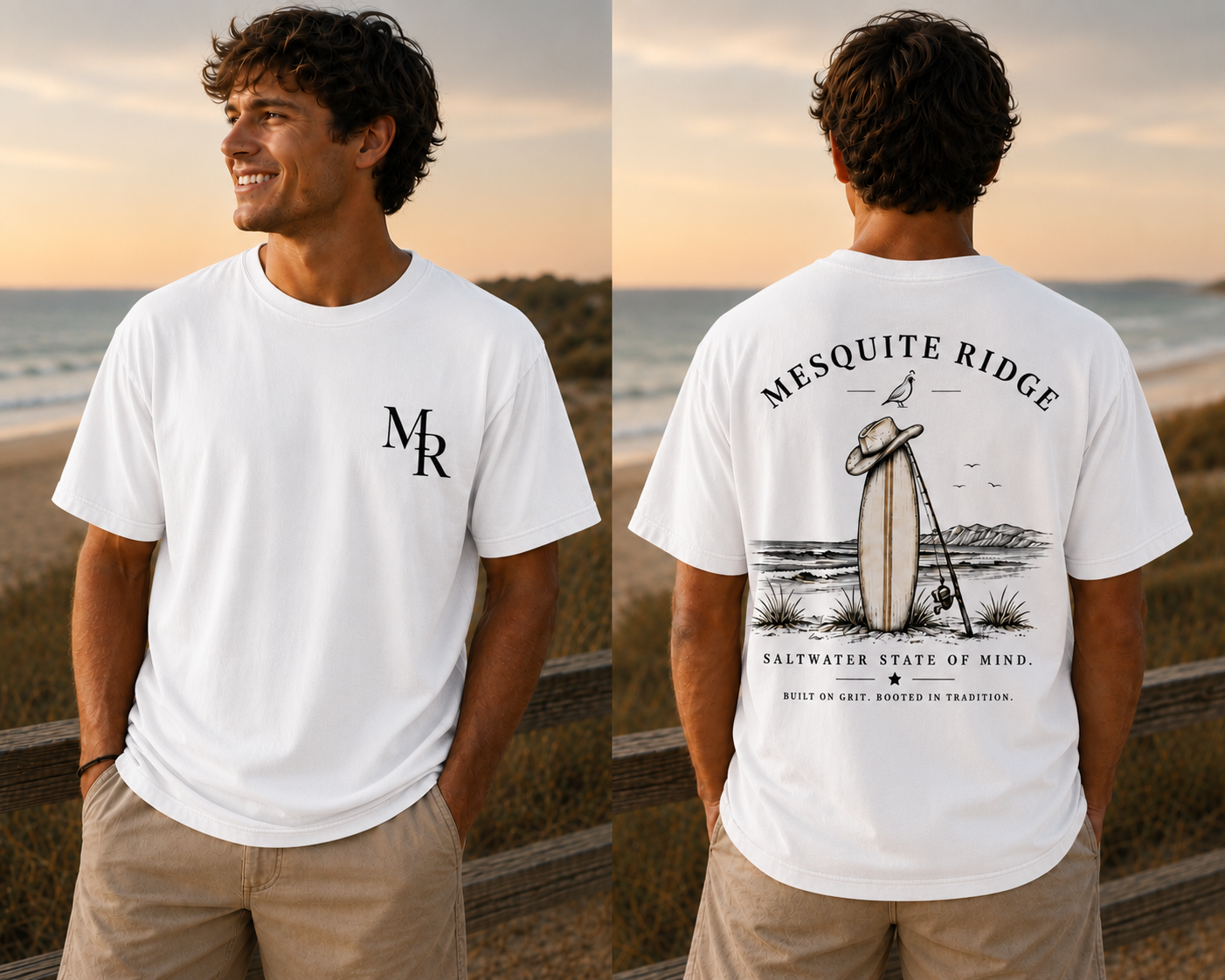 Ranch Roots. Coastal Living. Unisex Surf Tee.